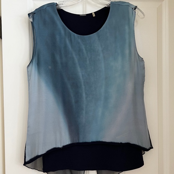 Elie Tahari Blue Silk Top - Picture 1 of 10